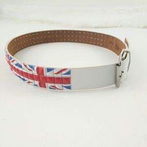 British Flag Studded White 90's Goth / Punk Belt
